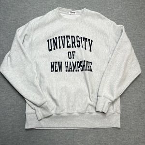 University of New Hampshire Sweatshirt Mens Large Gray Champion Reverse Weave